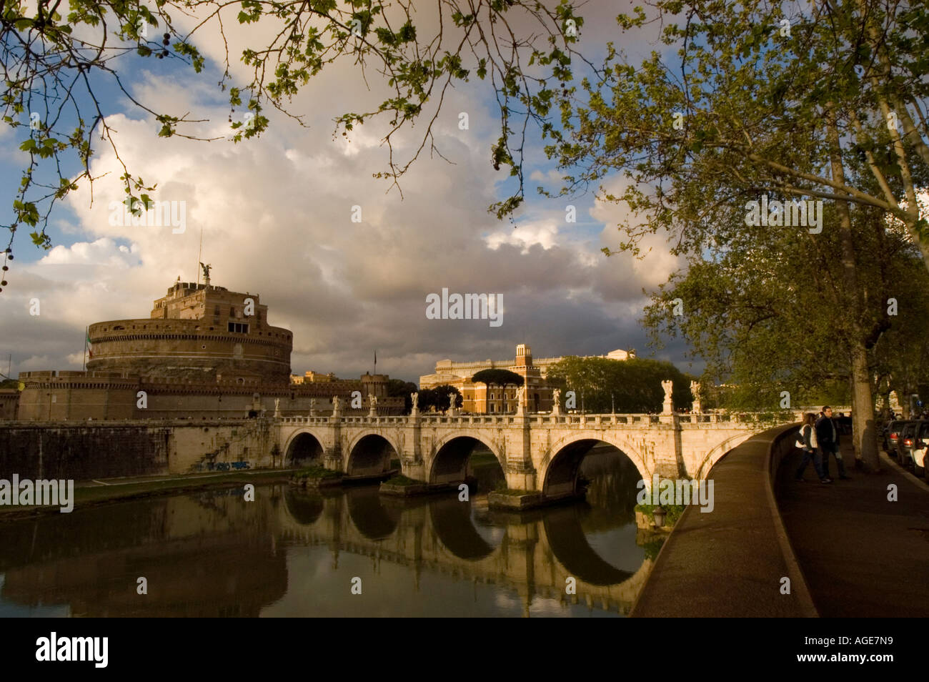 Fort D'Angelo e il Pont D'Angelo, Roma Italia Foto Stock