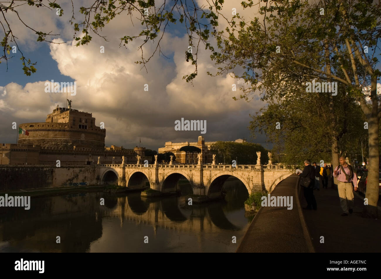 Fort D'Angelo e il Pont D'Angelo, Roma Italia Foto Stock