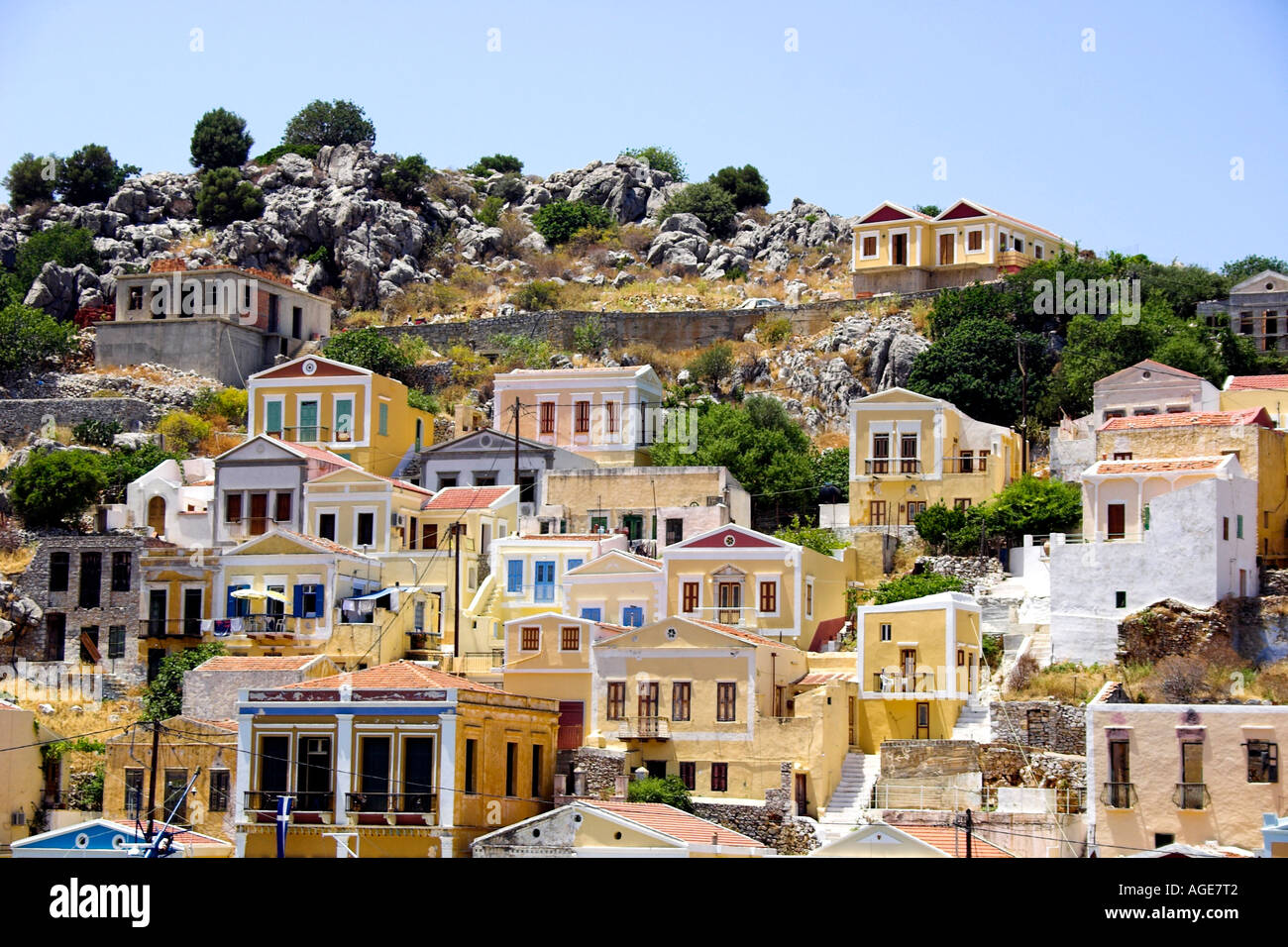 Gialos Symi Grecia Foto Stock