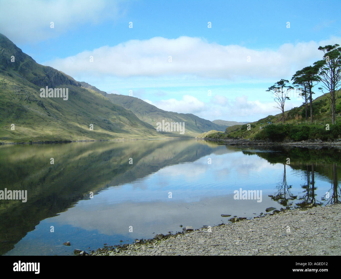 Doo Lough Leenane Connemara Galway Irlanda Foto Stock