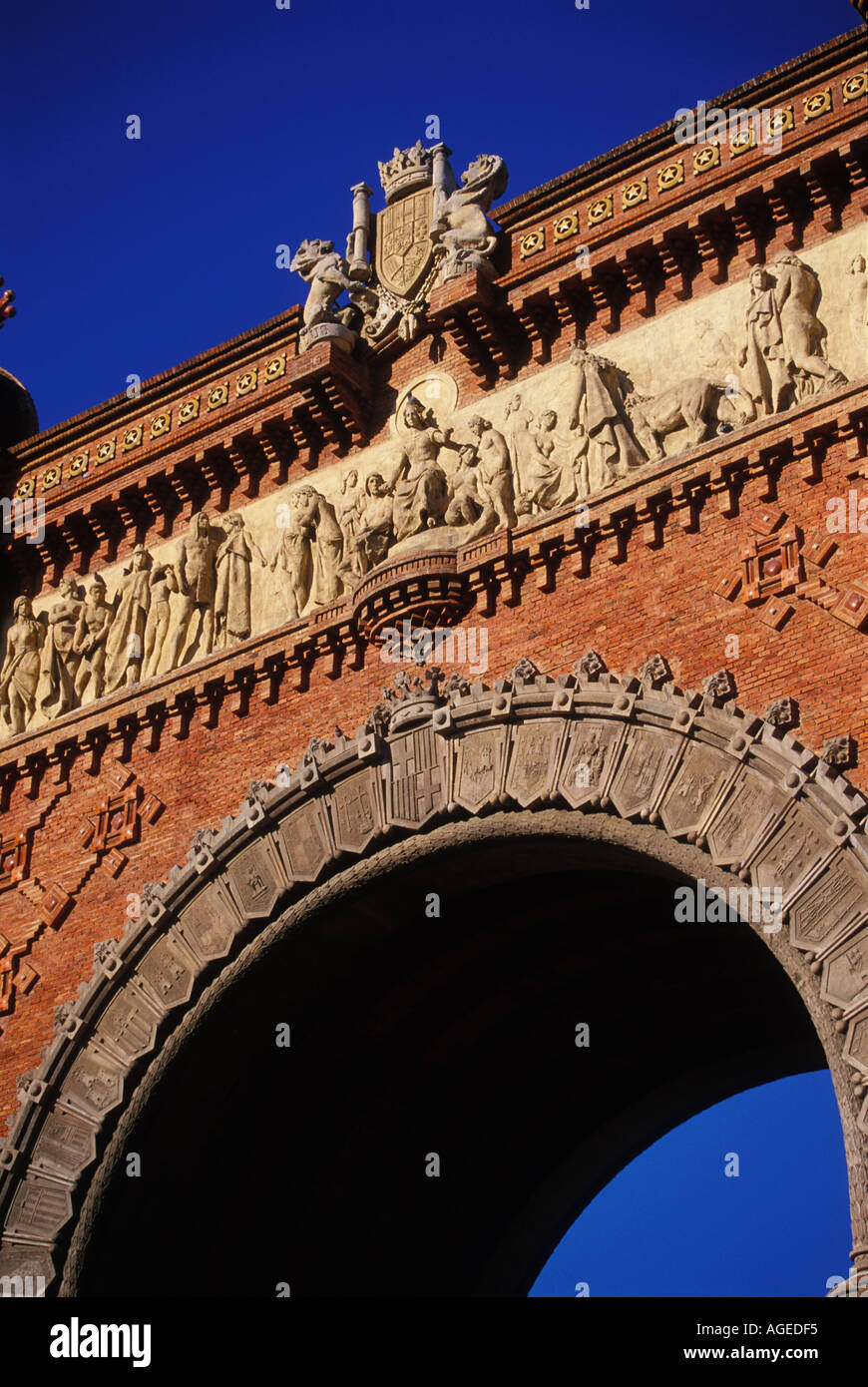 Dettaglio dell'Arc del Triomf Barcellona Spagna Foto Stock