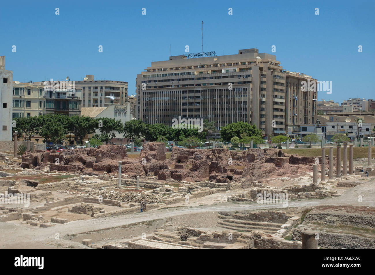Scavi romani. Alessandria.Egitto. Foto Stock