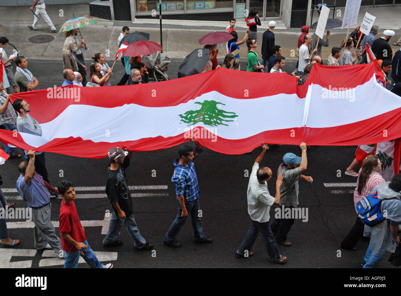 Manifestazione contro l'attacco di Israele in Libano Quebec Montreal Canada Luglio 22 2006 Foto Stock