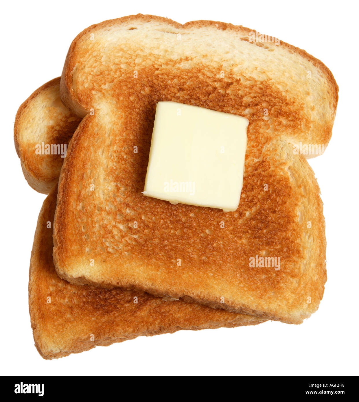 Toast e burro Foto Stock