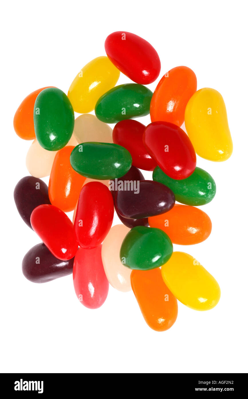 Pila di coloratissimi Jelly Beans Foto Stock