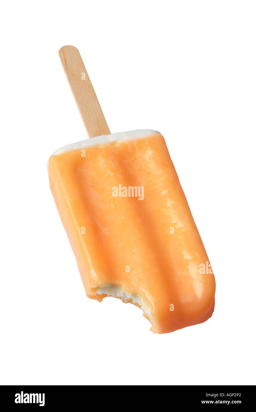 Crema arancione ghiaccioli Foto Stock