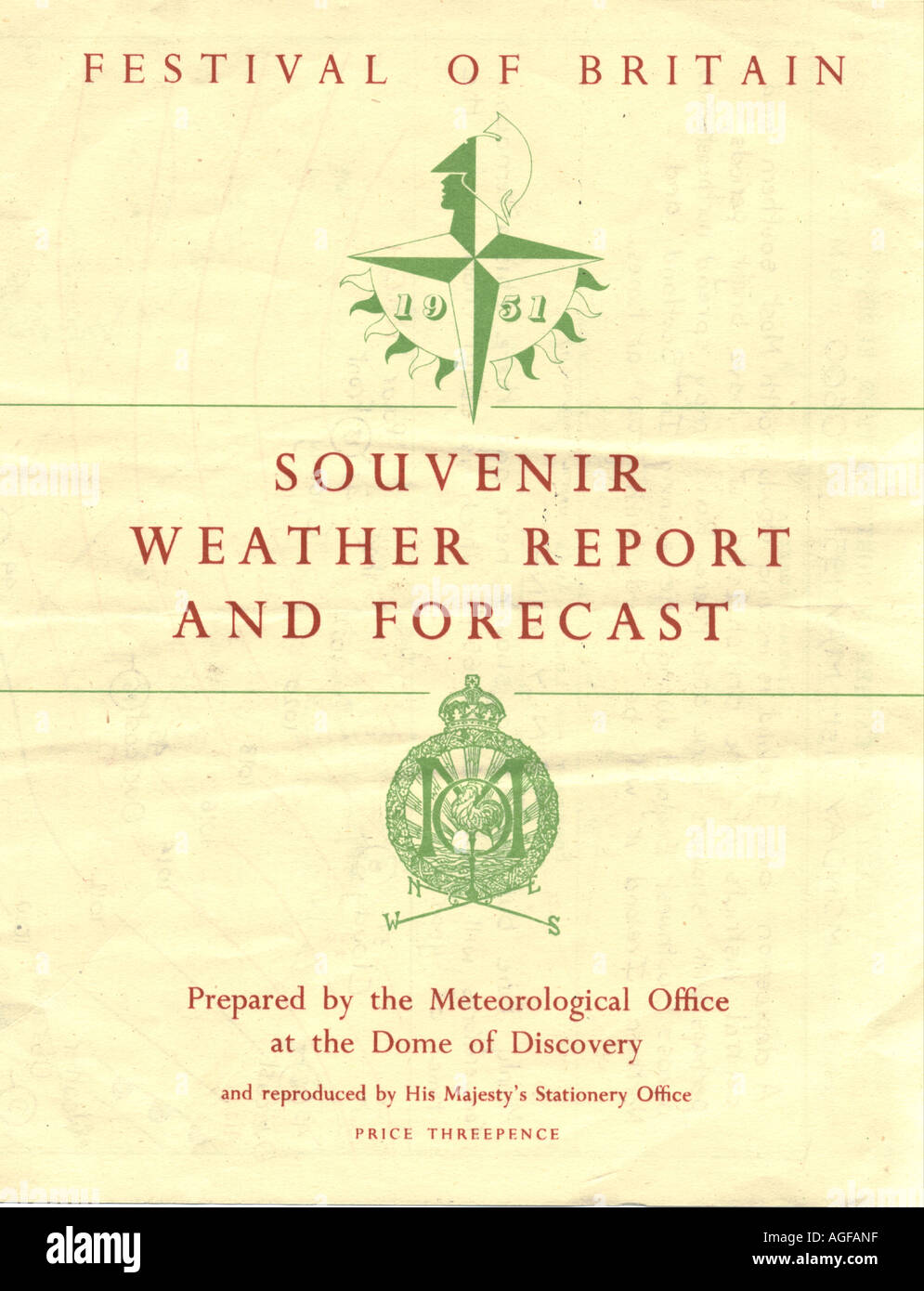 1951 Festival di Bretagna souvenir meteo Foto Stock