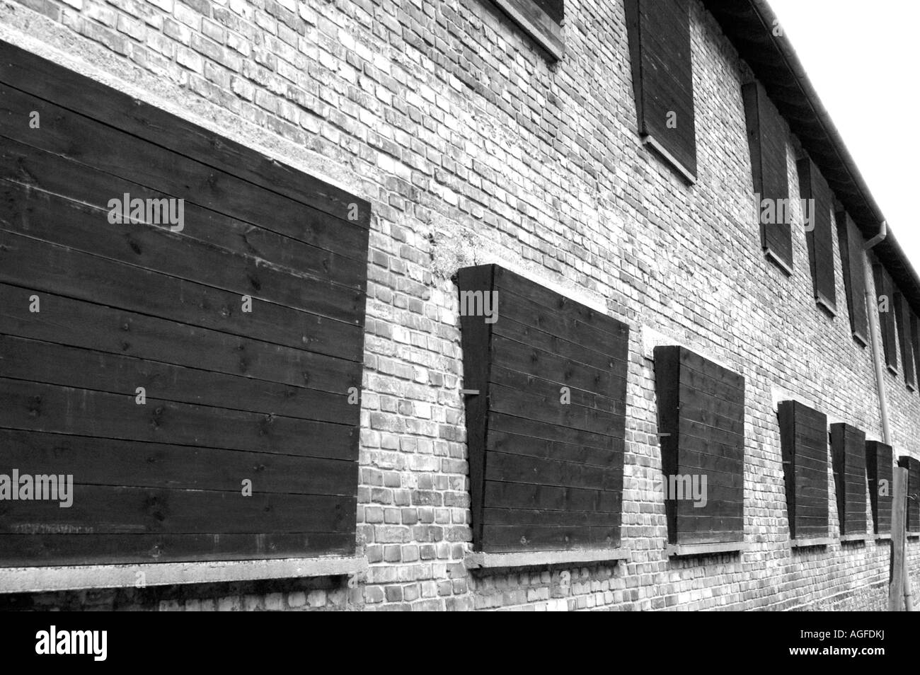 Il blocco 11 nel campo di concentramento nazista di Auschwitz Birkenau, Oswiecim Polonia Foto Stock