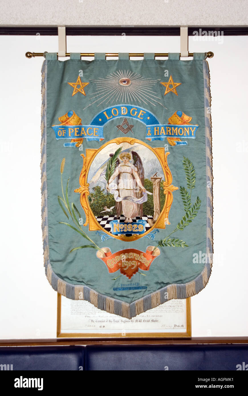 Credito foto DOUG BLANE all'interno di una loggia massonica Foto Stock