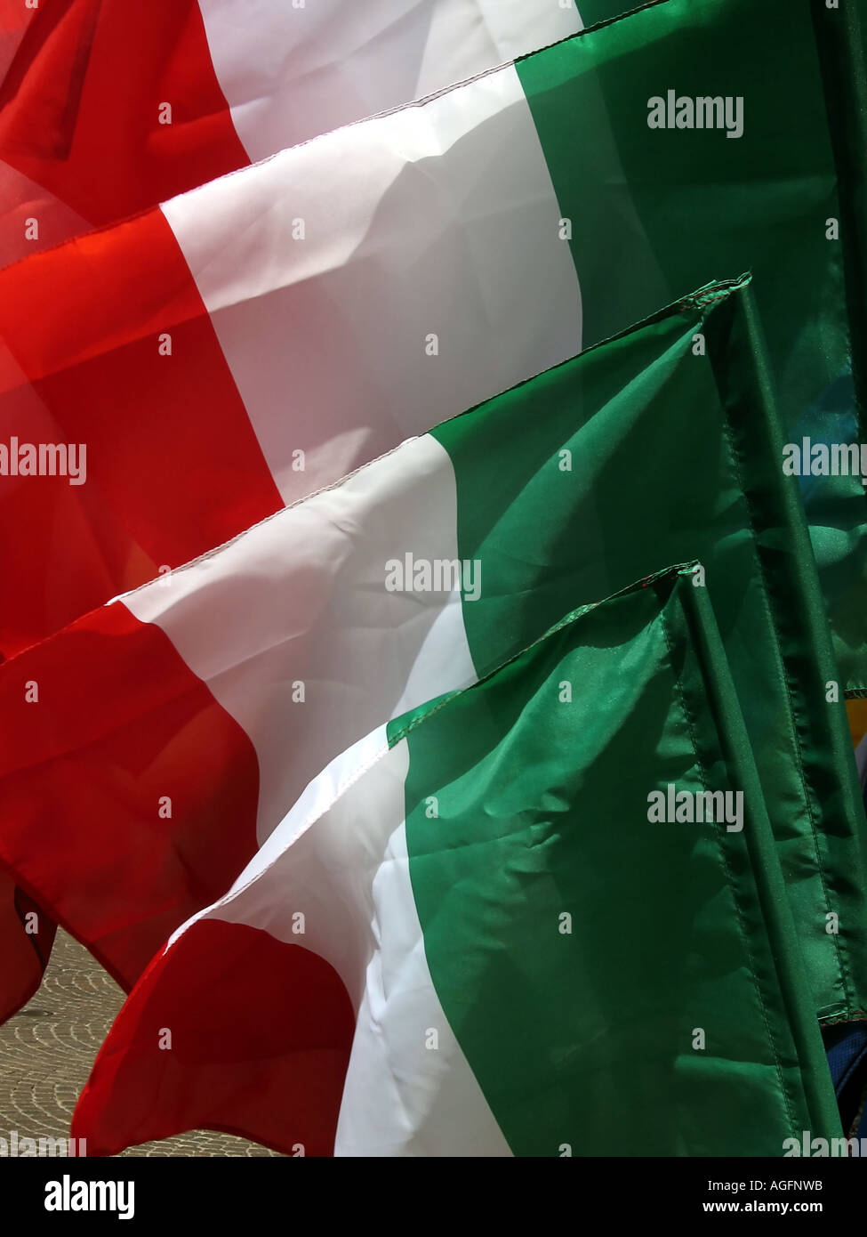 Bandiere italiane Foto Stock