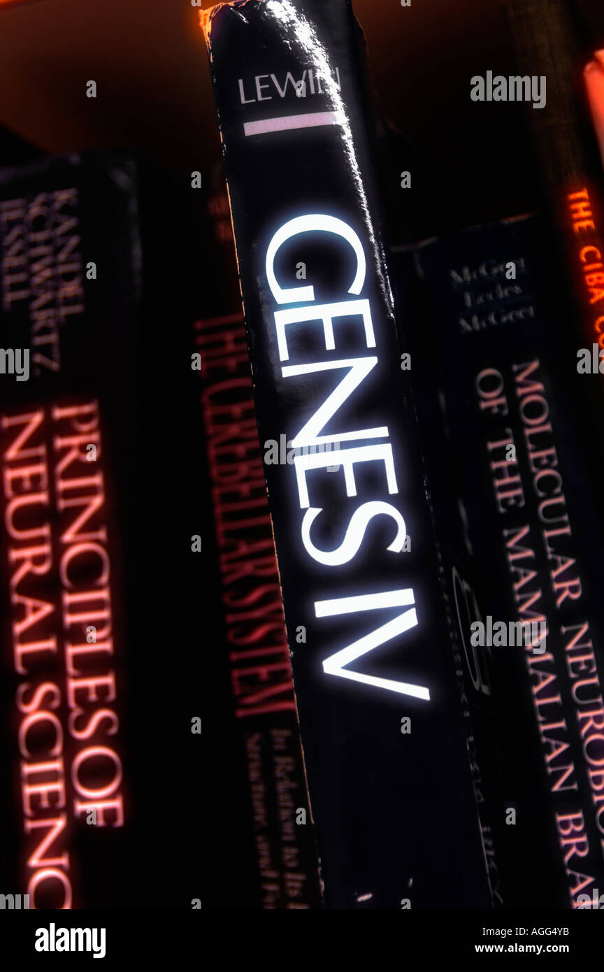 La letteratura scientifica/dizionari in uno scaffale Foto Stock