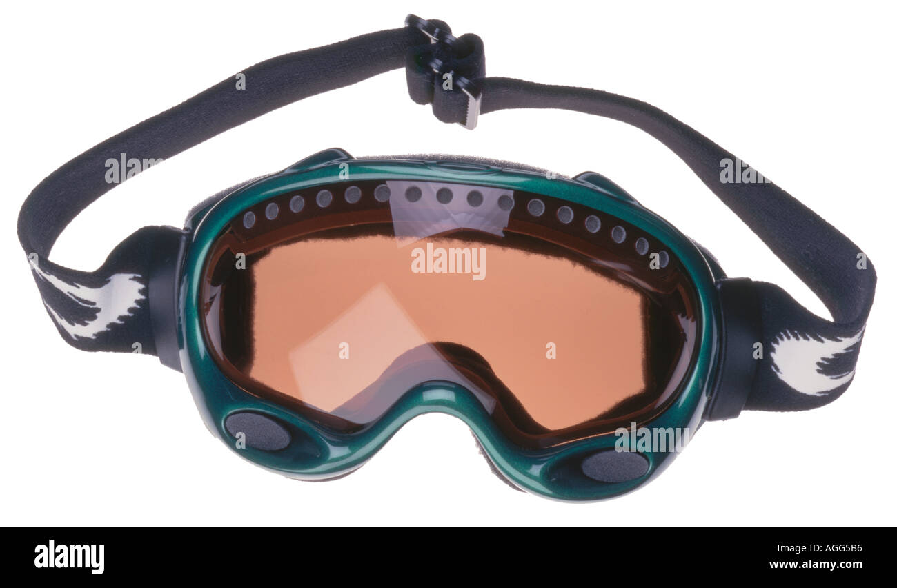 Occhiali da sci e tracolla Foto Stock
