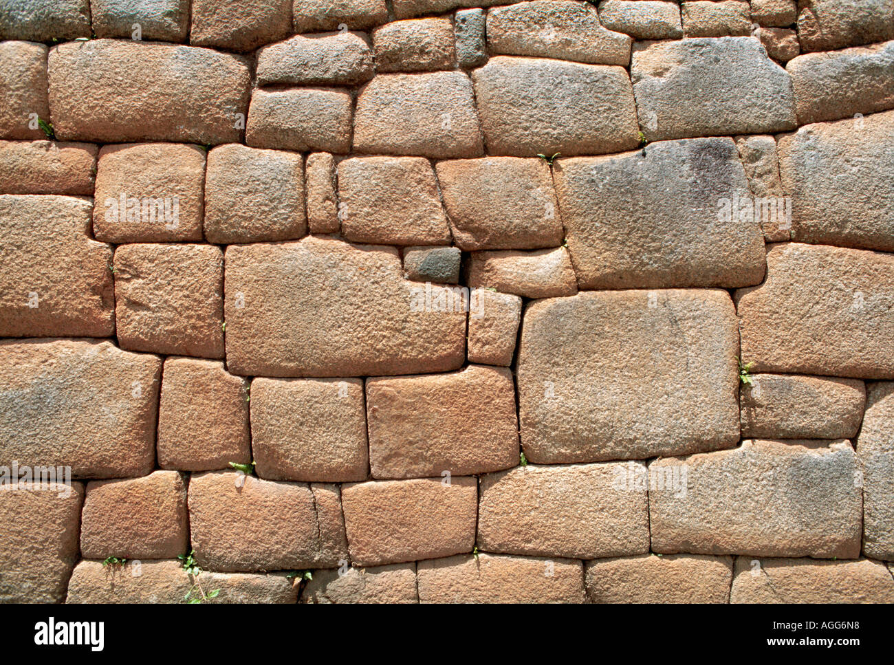 Antica parete Inka, Cuzco, Perù Foto Stock