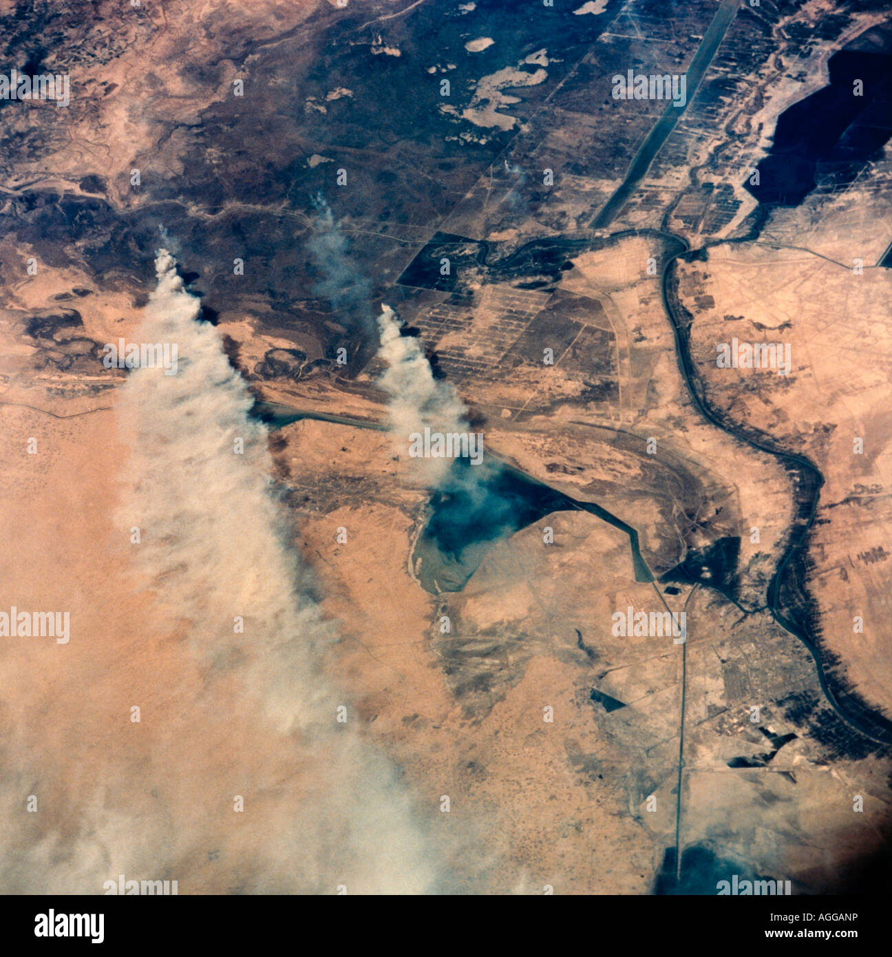 Iraq Bassora & South Eastern Iraq dallo spazio Foto Stock