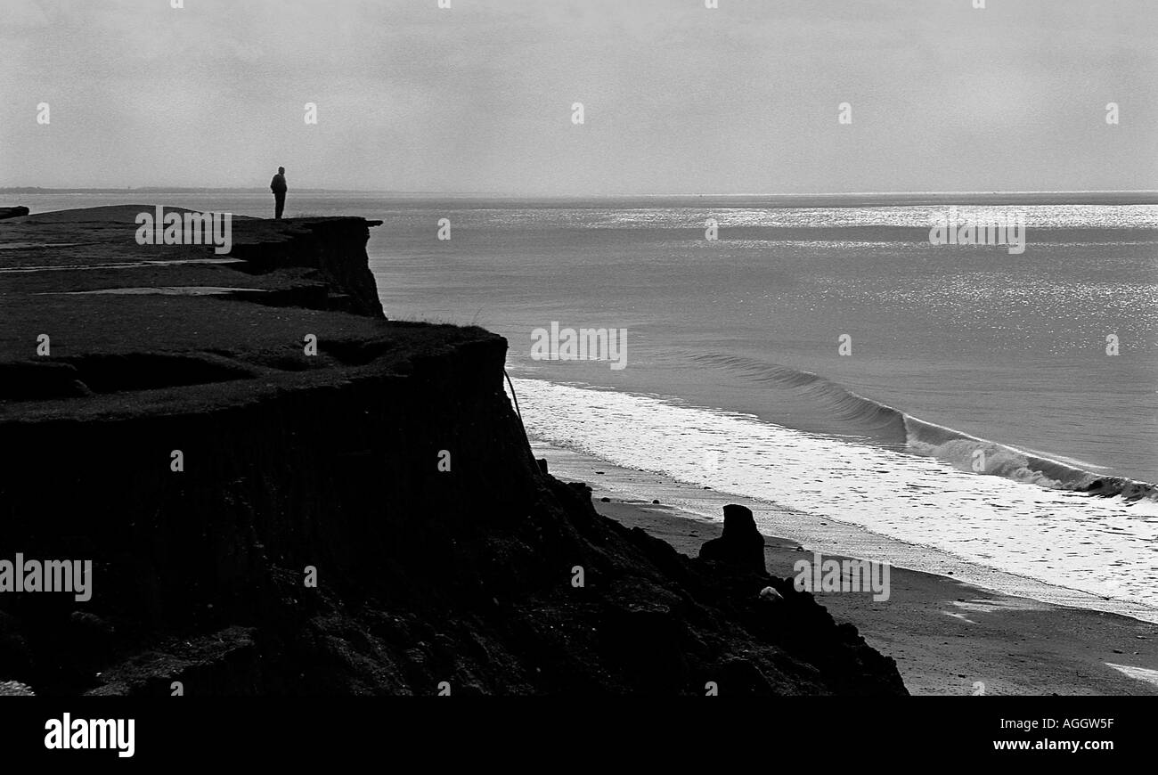 Il fango in cima alla scogliera a Skipsea nel North Yorkshire Foto Stock