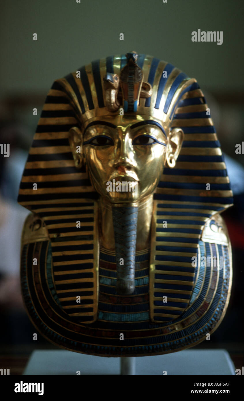Maschera della morte di Faraone Tut ench Amun Foto Stock
