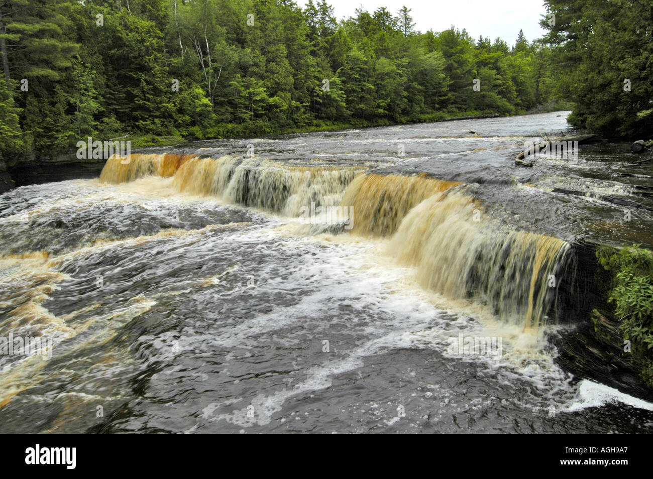 Le cascate Inferiori a Tahquamenon Falls State Park in Michigan s Penisola Superiore Foto Stock