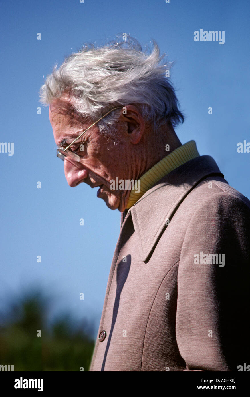 JACQUES COUSTEAU offre un discorso Foto Stock