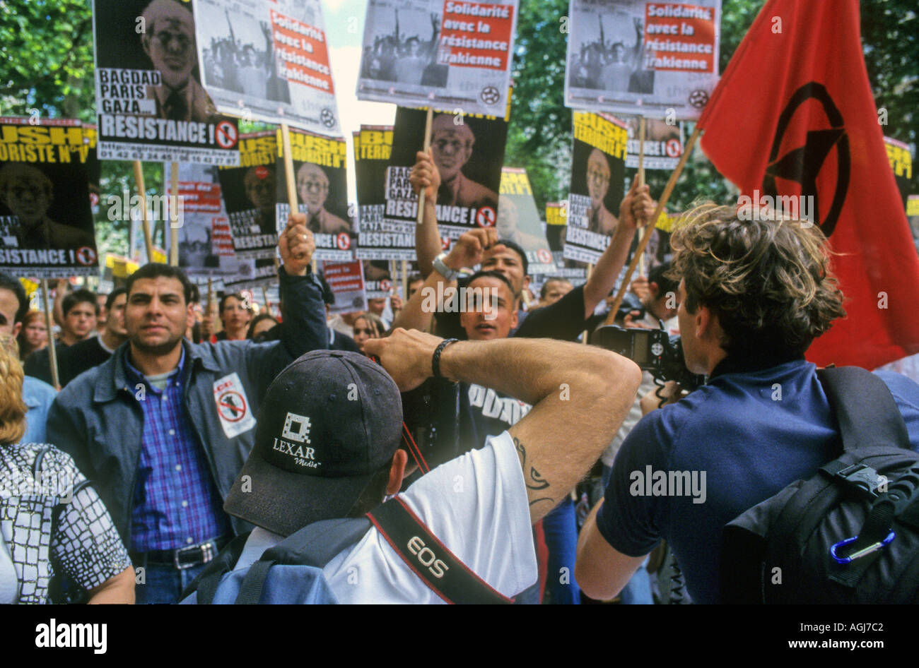 Contro Bush Parigi Francia Foto Stock