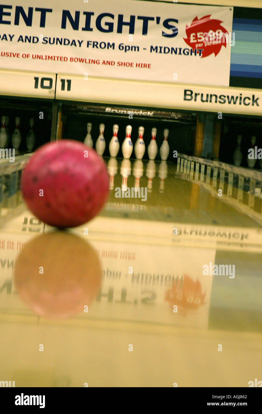 dieci pin bowling Foto Stock