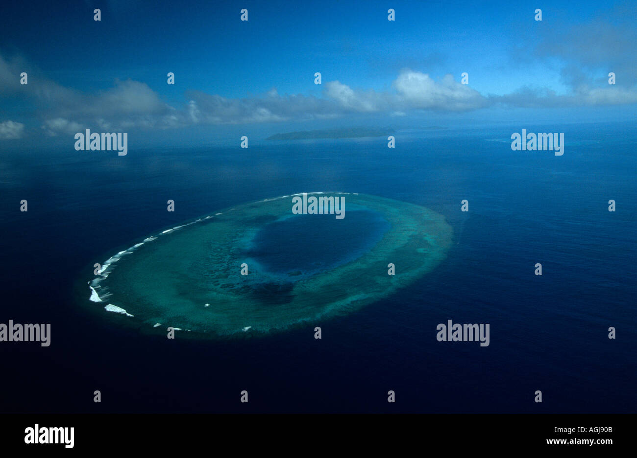 La fotografia aerea visualizza Coral reef Fiji Oceano Pacifico Foto Stock