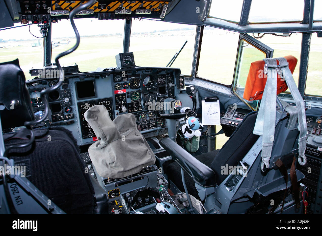 Interno del Lockheed Hercules C-130K trasportatore militare di velivoli da carico Foto Stock