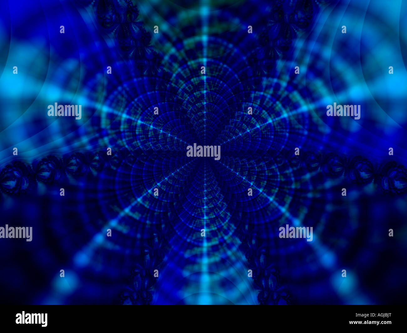 Tunnel di blu e fiore Nero e Blu-ray Foto Stock