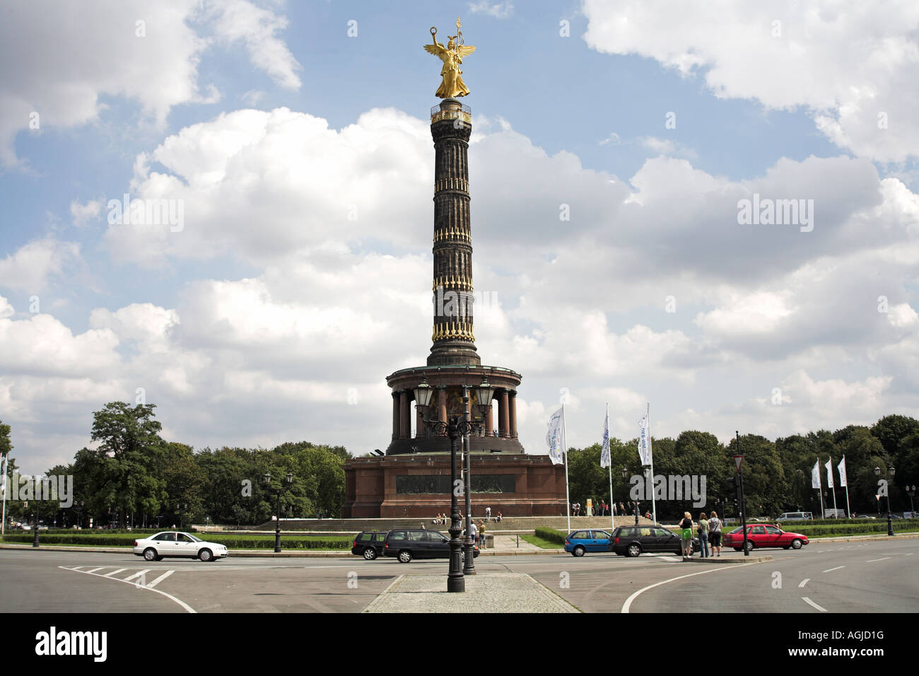 La colonna della vittoria in Grober stern a Berlino. Foto Stock