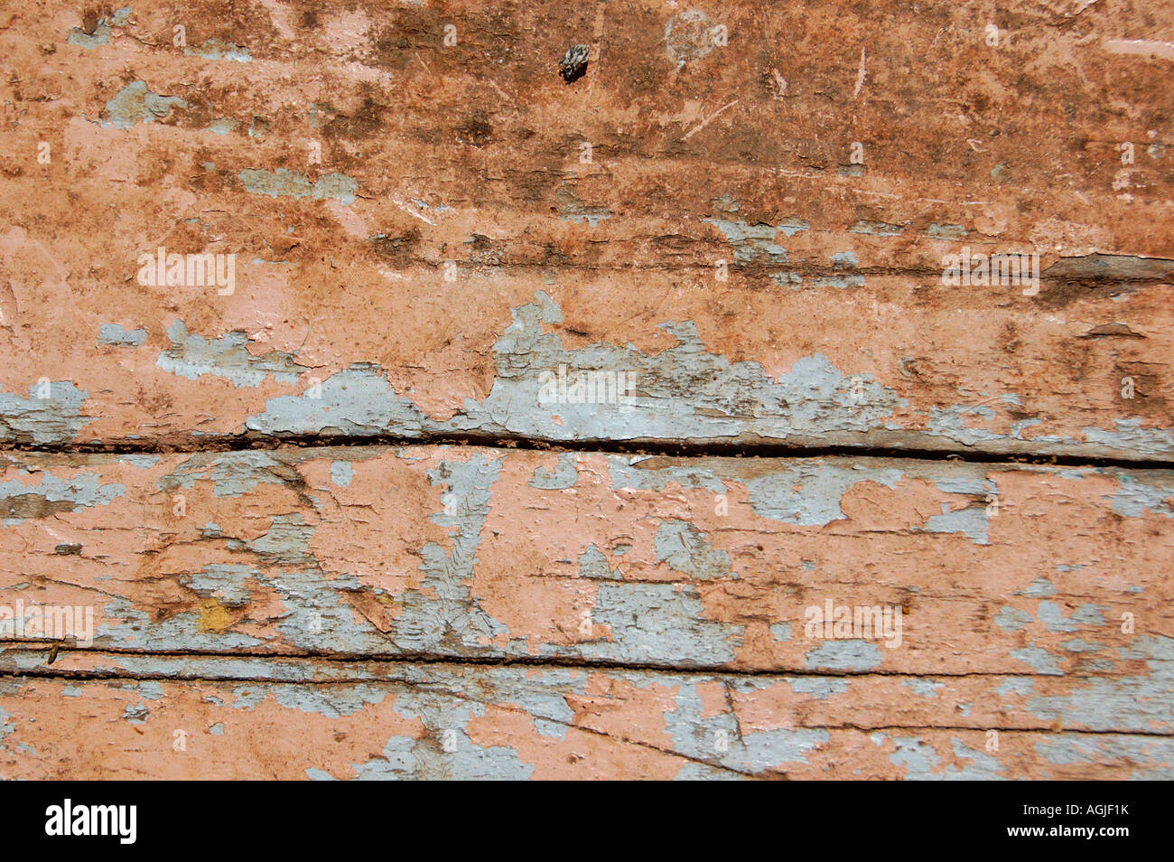 Il legno vecchio plank dettaglio di superficie con vernice pelata. Abstract texture di sfondo. Foto Stock