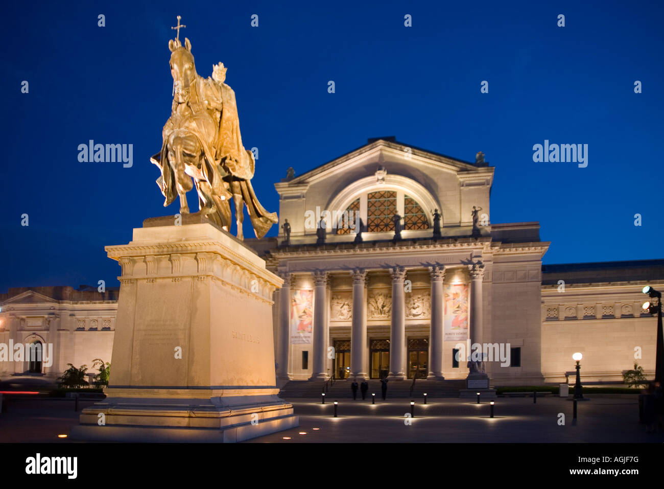 St Louis Art Museum di St Louis, Missouri e Crusader Re Luigi IX statua Foto Stock