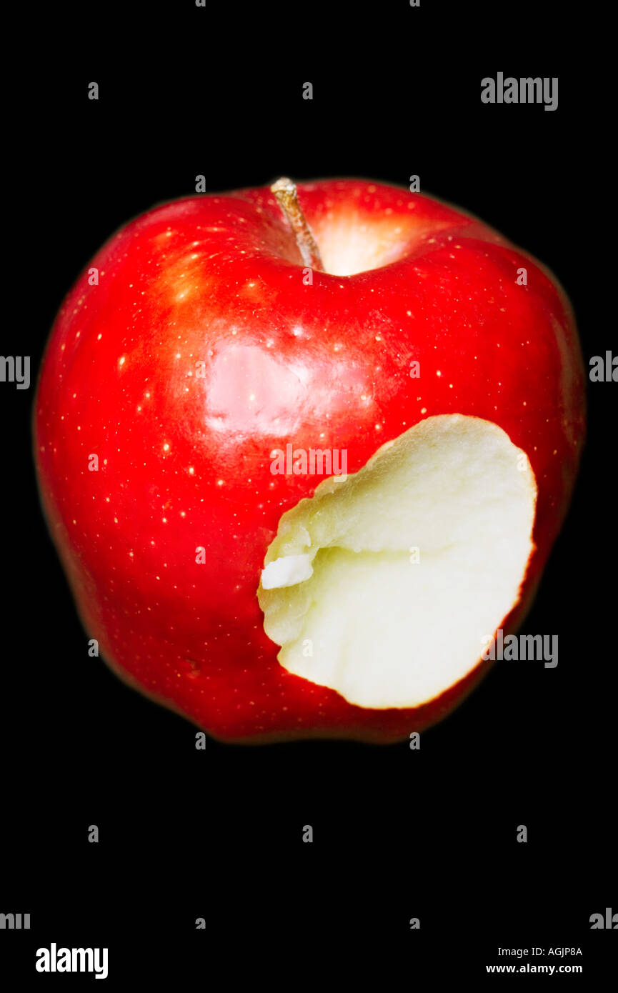 Abstract di Apple su sfondo nero Foto Stock