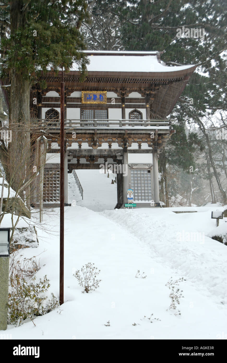 Torii gate nella neve Foto Stock