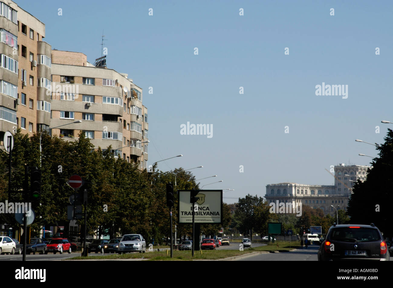 Bucuresti, Calea 13 Septembrie, il palazzo del parlamento Foto Stock