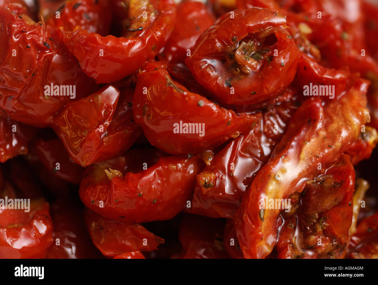 Pomodori seccati al sole rosso Foto Stock