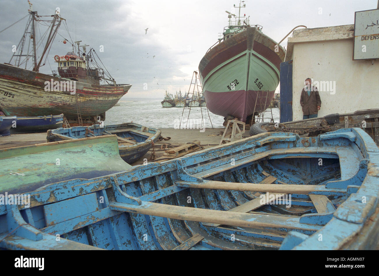 Cantiere essaouira marocco Foto Stock