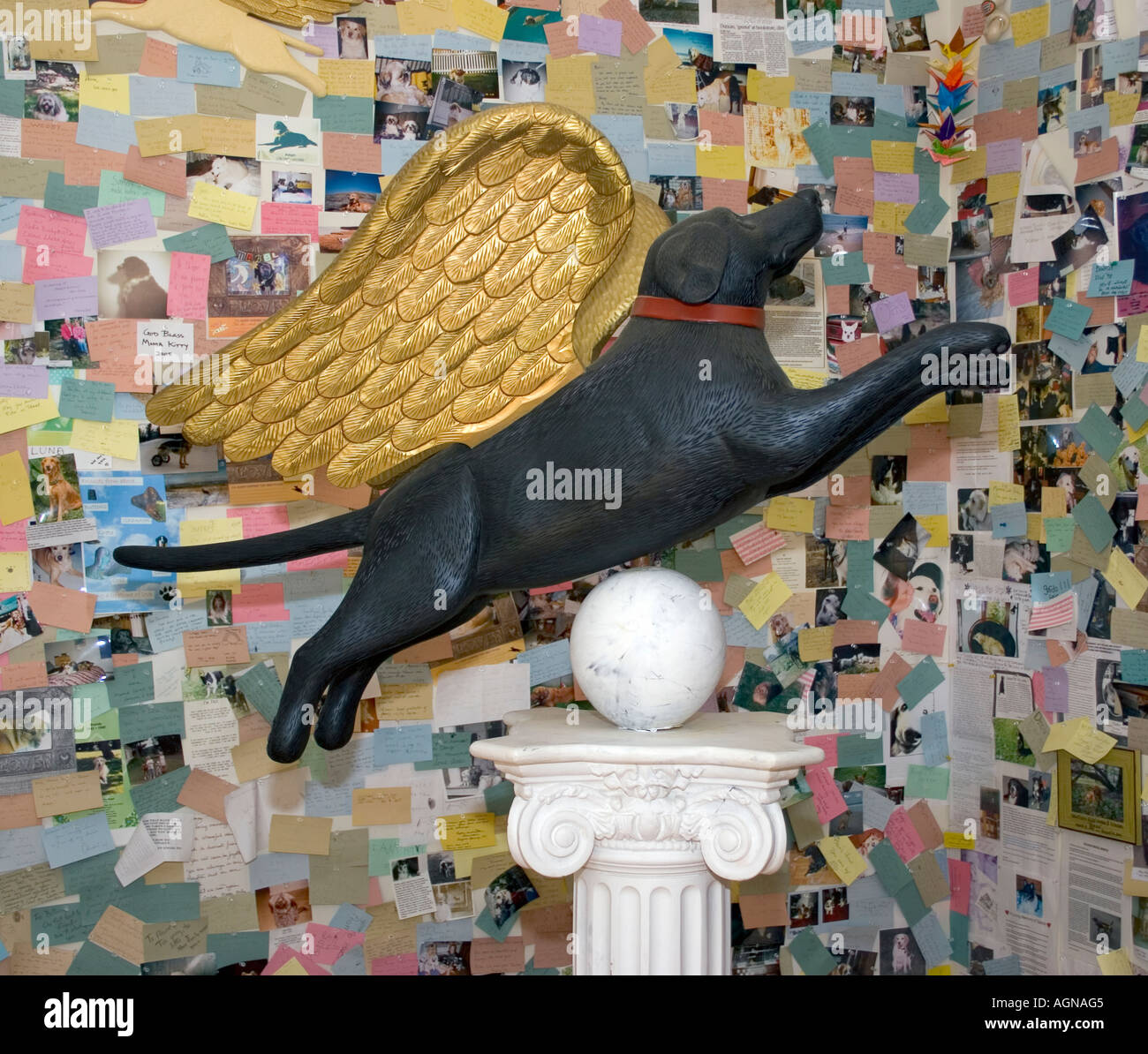 Il cane Cappella fu costruito nel 1999 dall'artista Stephen Huneck sulla montagna di cane in Saint Johnsbury Vermont Foto Stock