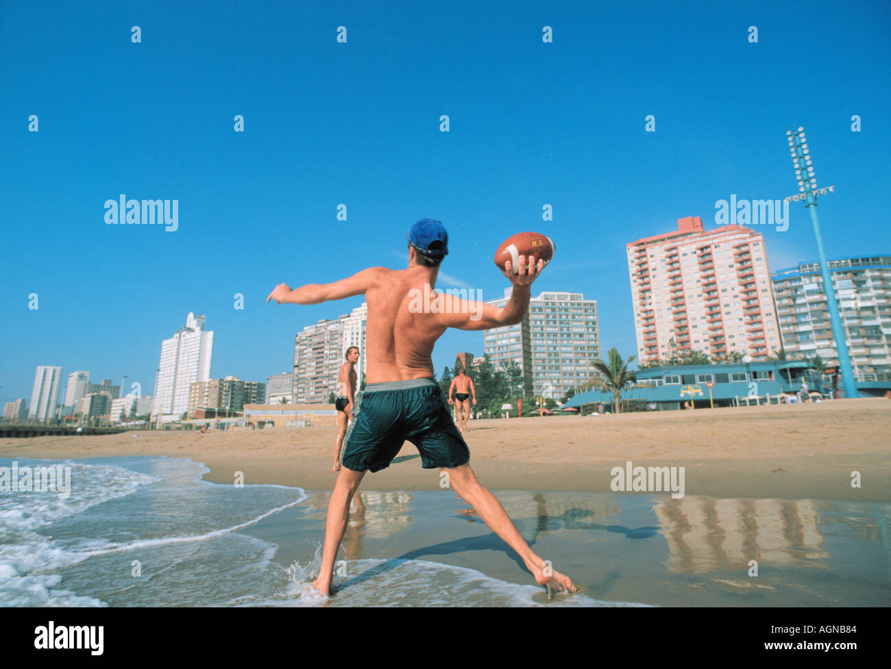 La ricreazione a Beach Durban, Sud Africa Foto Stock