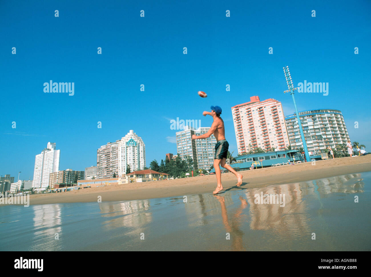 La ricreazione a Beach Durban, Sud Africa Foto Stock
