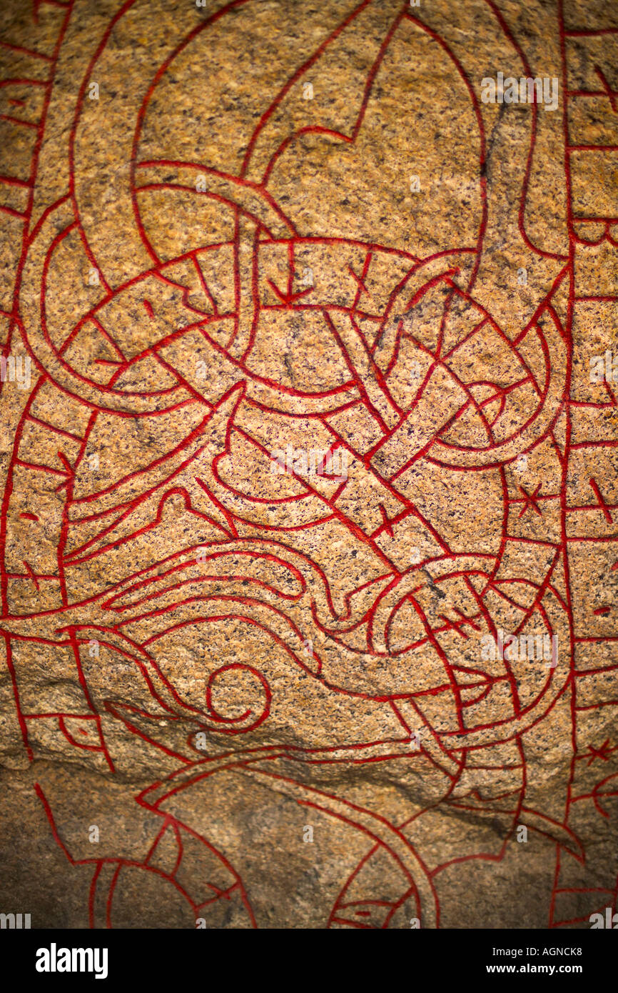 Xi secolo Viking pietra runica Svezia Foto Stock