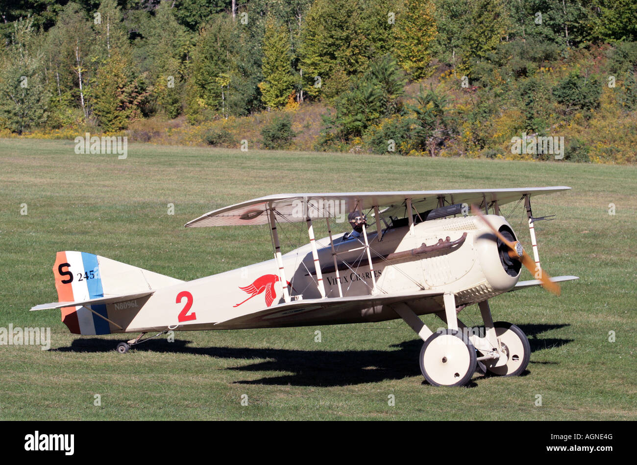Una tassazione Spad VII - 1917 biplanari a. Foto Stock