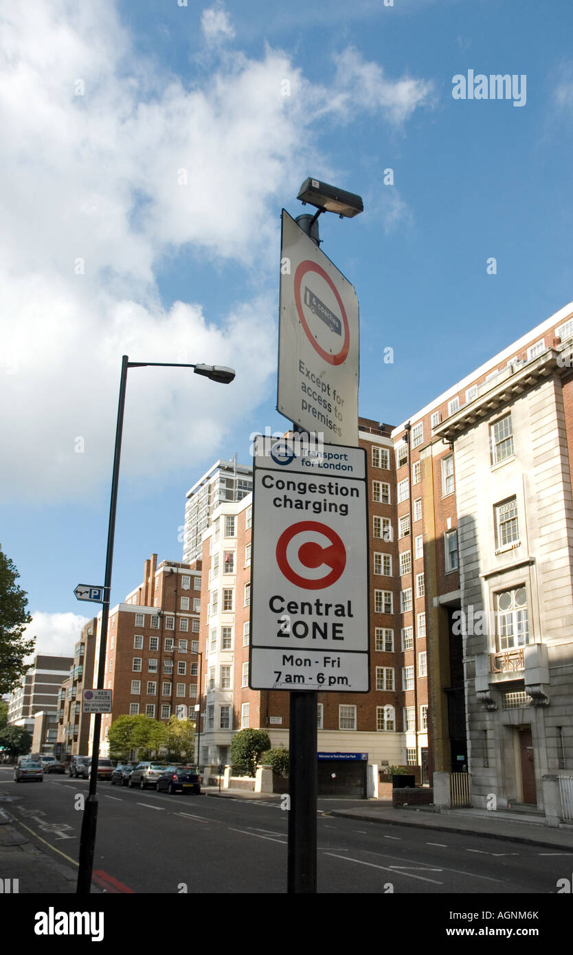 Tassa di congestione del digital signage, Edgeware Road, Londra Foto Stock