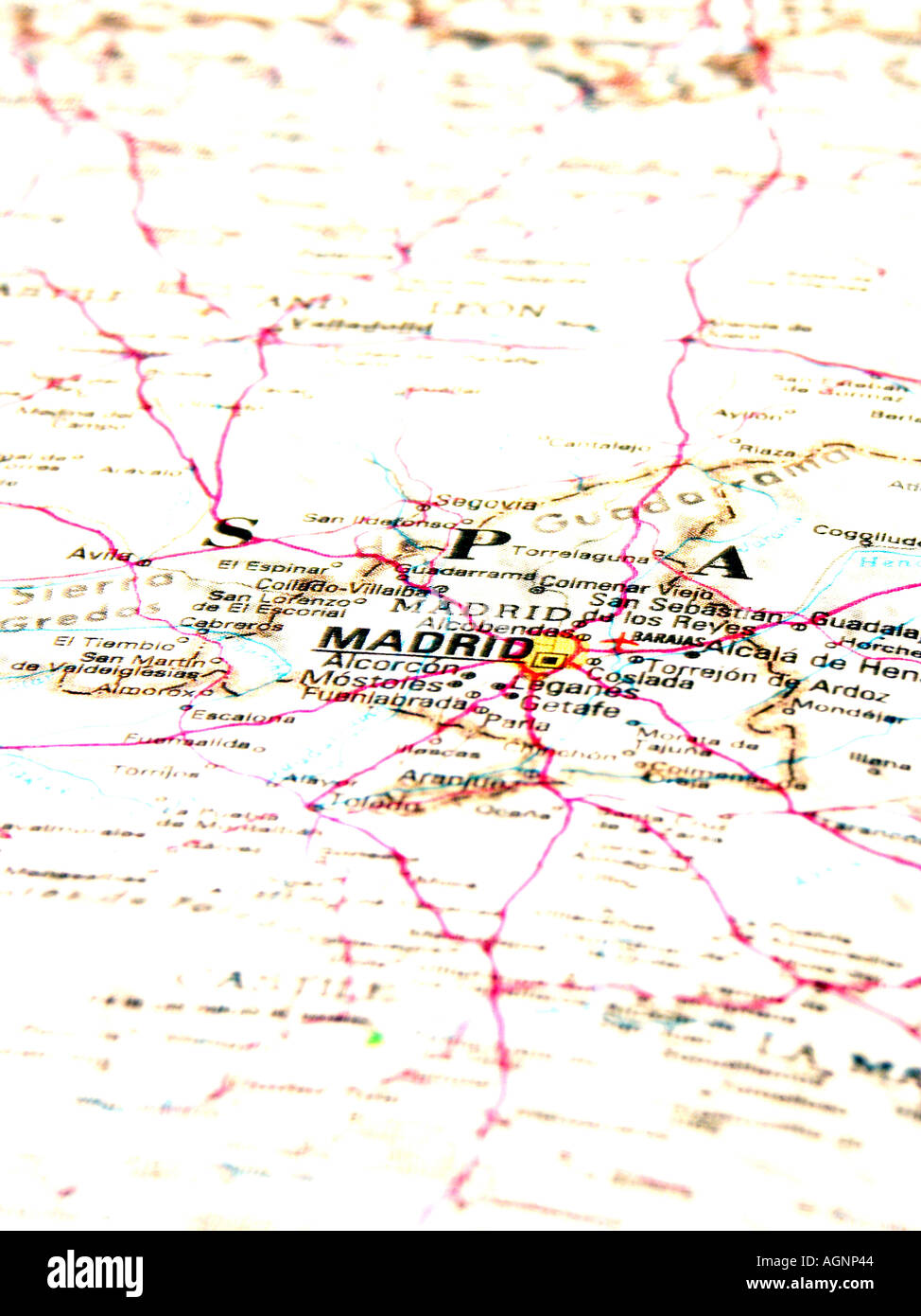 Mappa di Madrid Spagna Foto Stock
