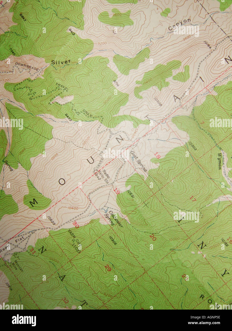 Mappa topografica Foto Stock