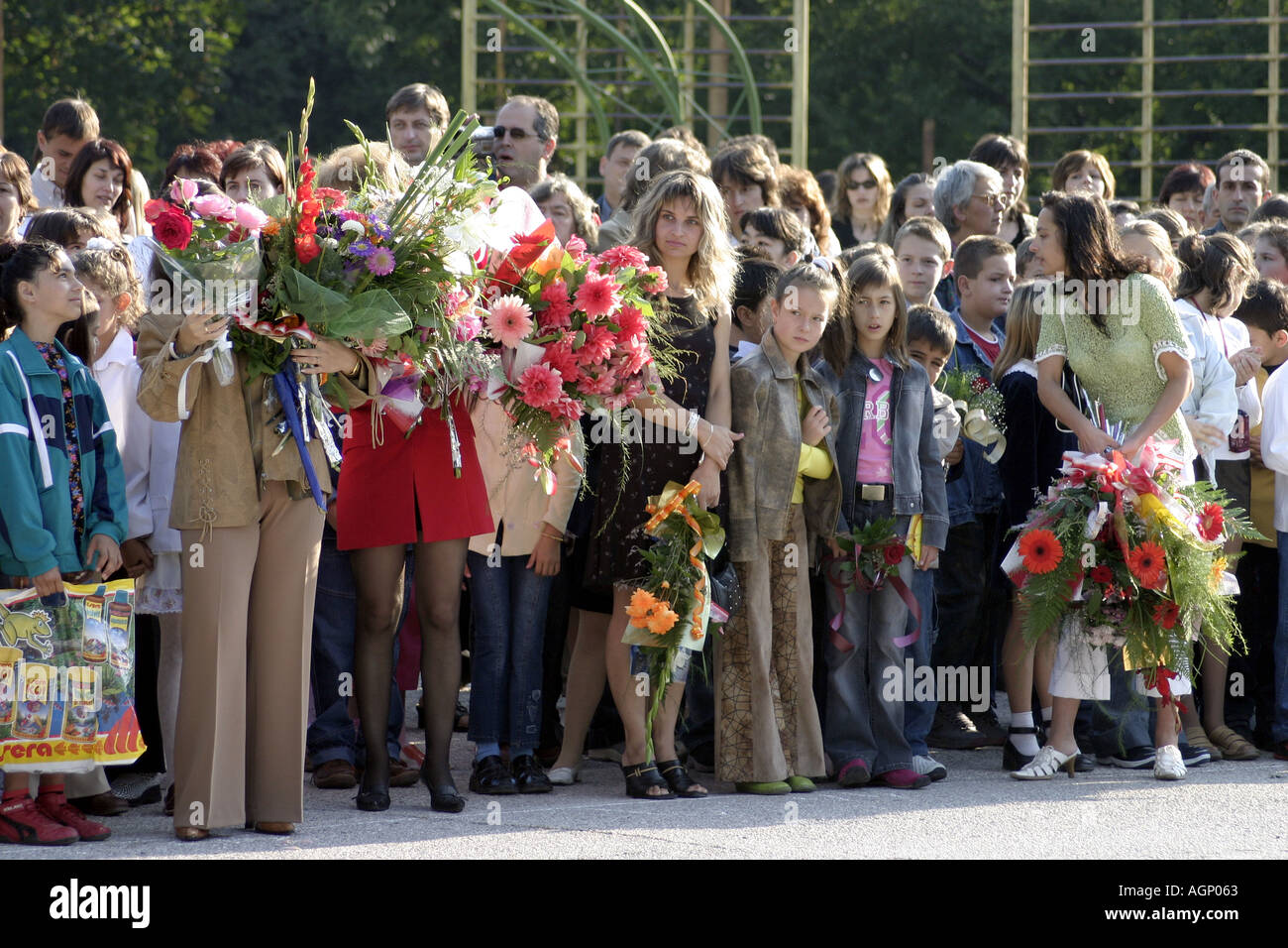 Primo giorno di scuola Foto Stock