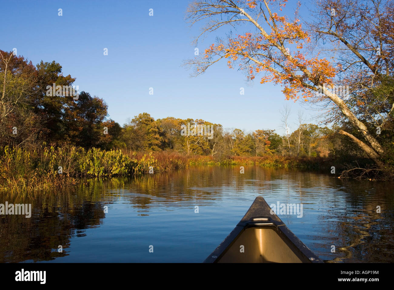 Pagaiando nel fiume di Ipswich in Ipswich Massachusetts USA Foto Stock