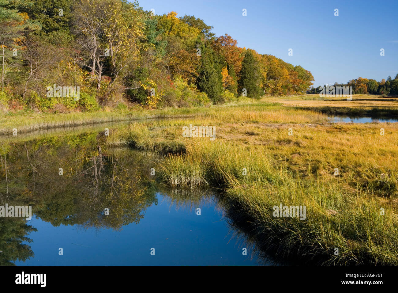 Tidal creek vicino a Gloucester Massachusetts USA Foto Stock