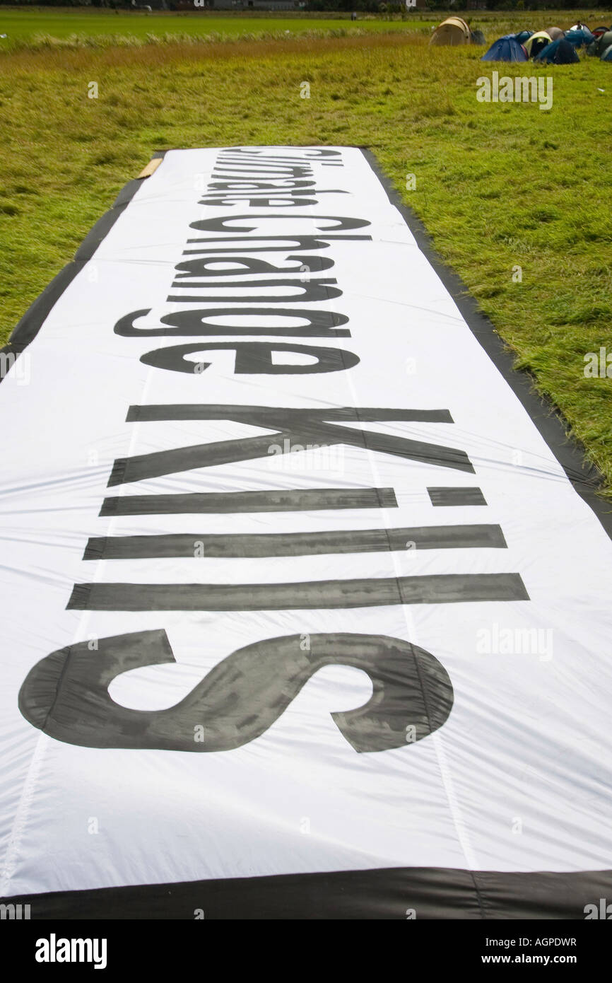 Una protesta contro il clima camp Foto Stock