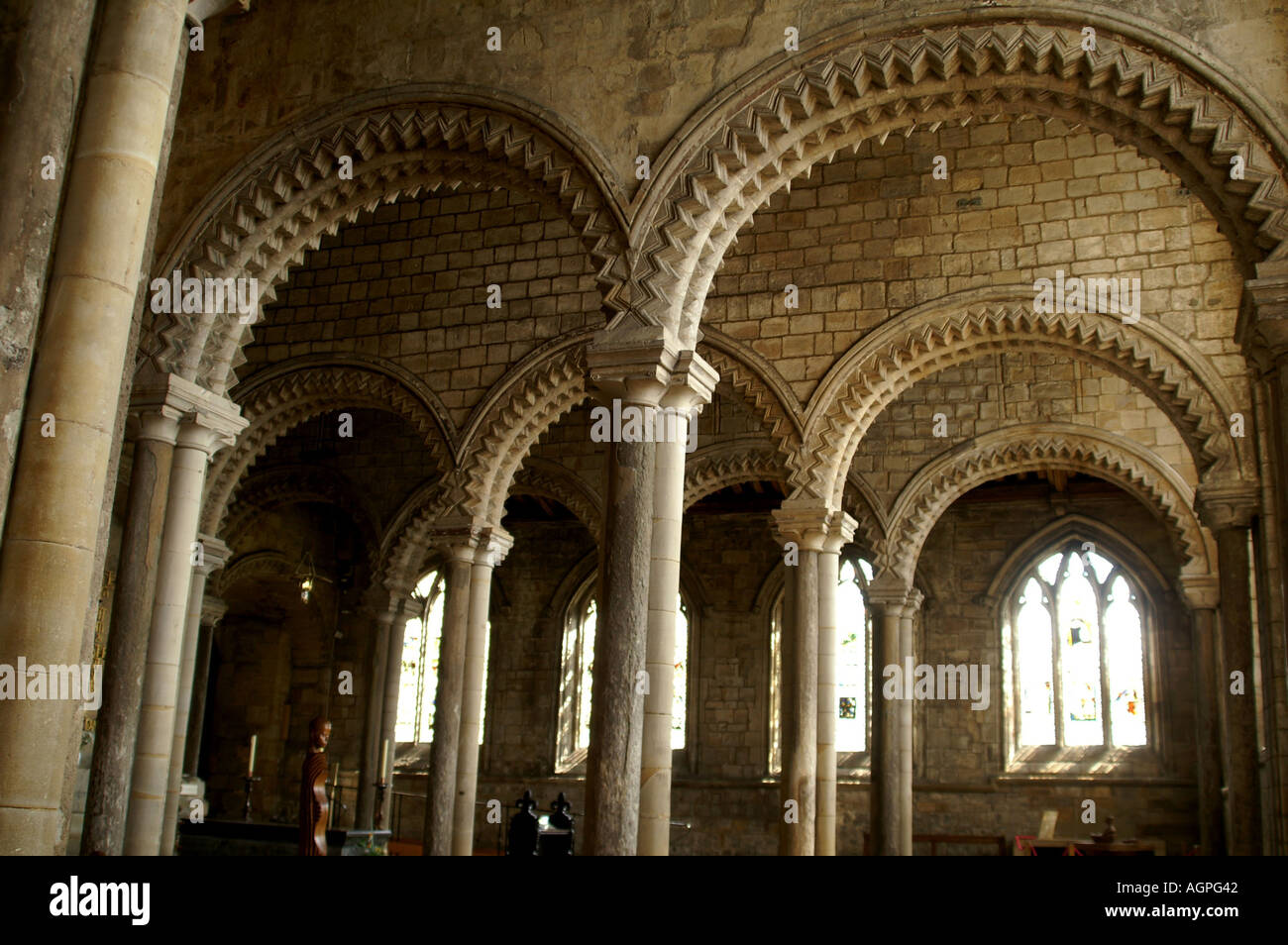 La Galilea Lady cappella tardo 1175 Norman Durham Cathedral England Regno Unito Regno Unito Gran Bretagna GB Europa Foto Stock