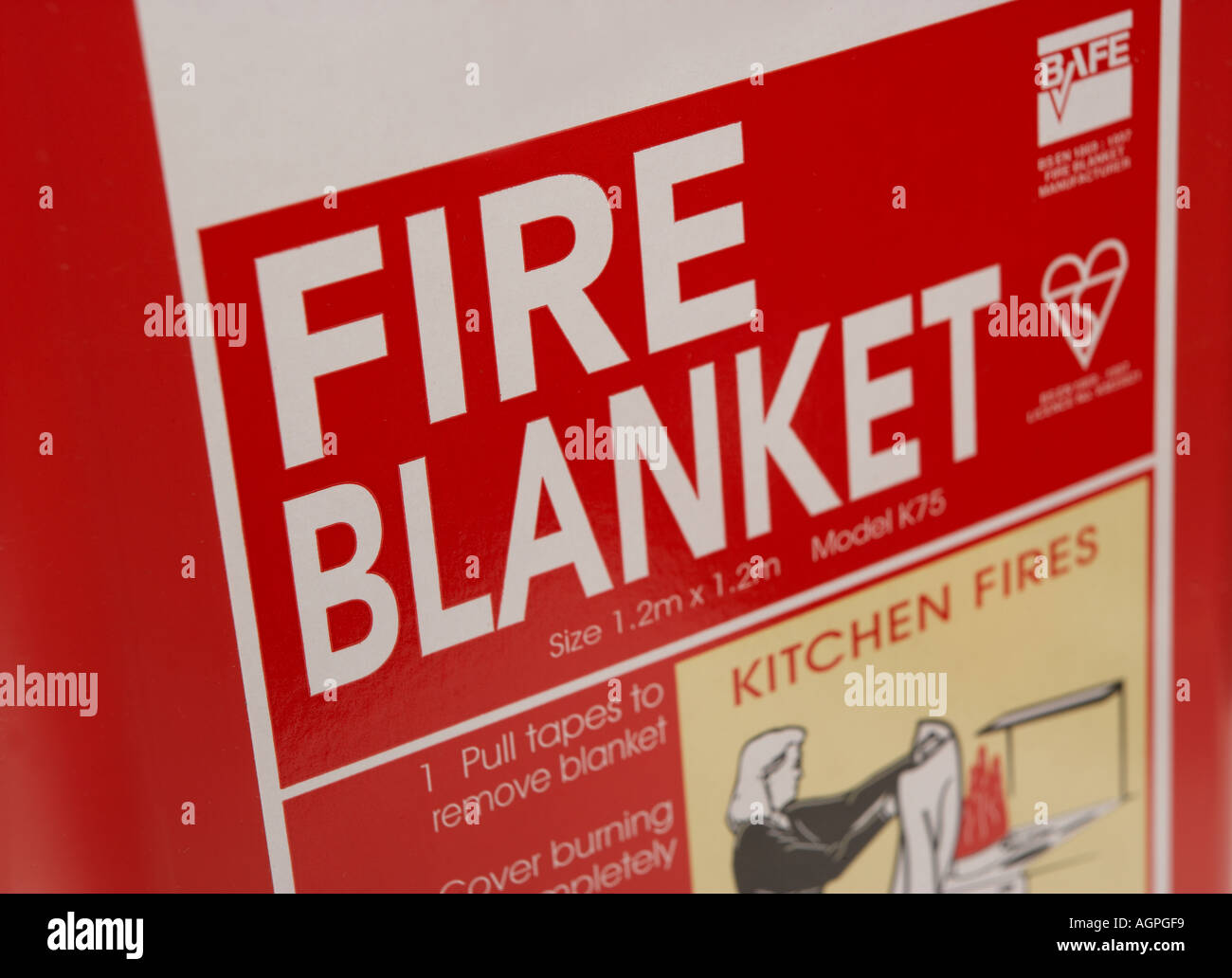 Sicurezza antincendio coperta per l uso in cucina spara Foto Stock