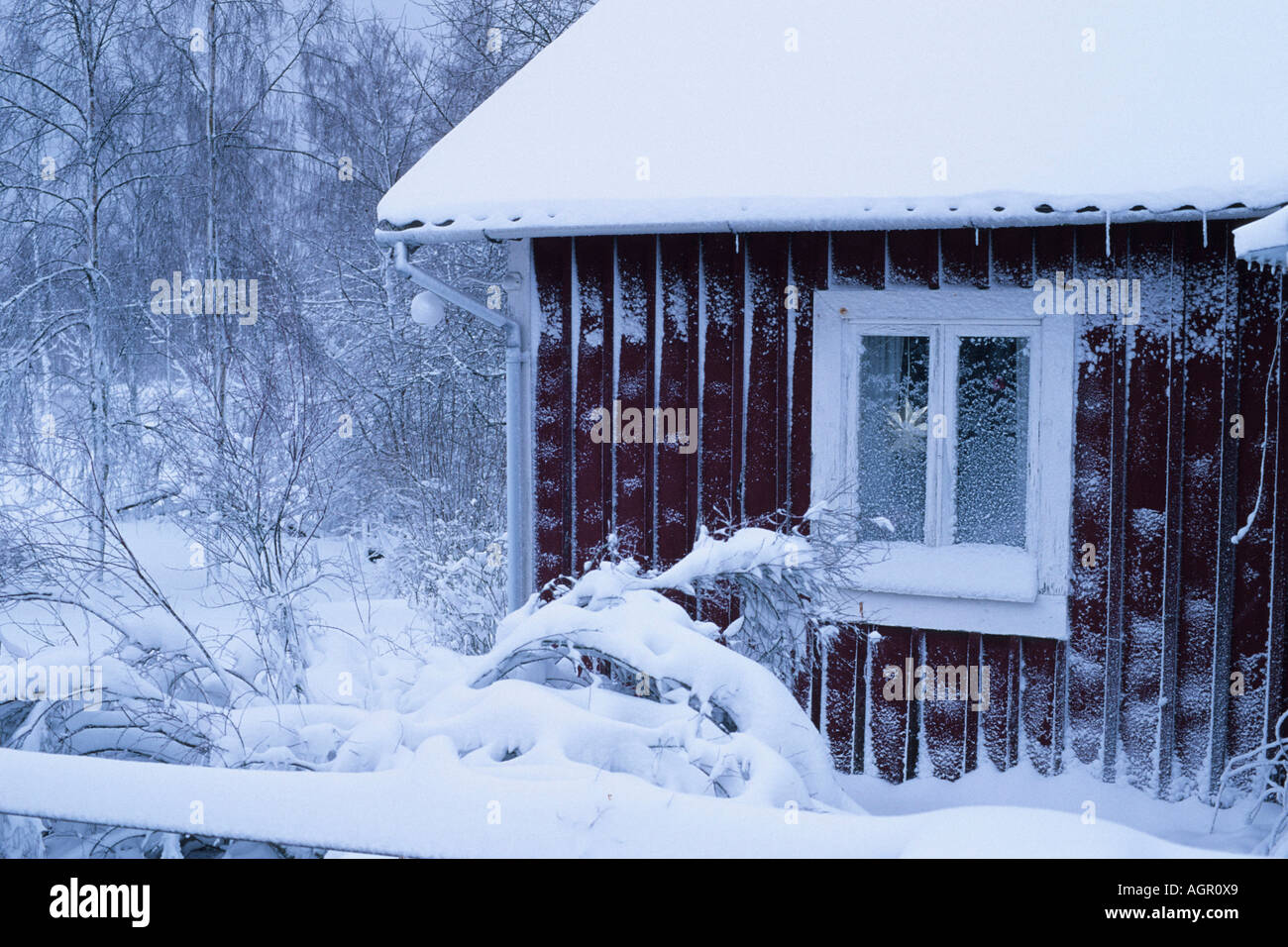 Casa in inverno / Hoeghult / Haus im inverno Foto Stock